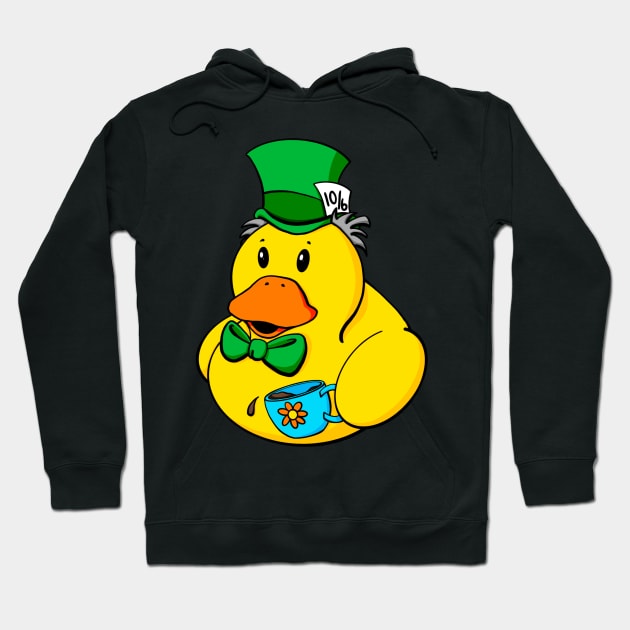 Mad Hatter Rubber Duck Hoodie by Alisha Ober Designs